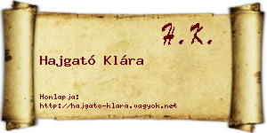 Hajgató Klára névjegykártya